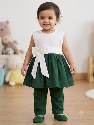 Pari Independence Day Hand-Embroidered Cotton Frock Set