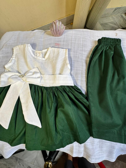 Pari Independence Day Hand-Embroidered Cotton Frock Set